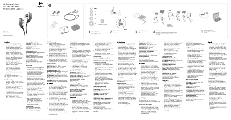 Page n°1 - Manuel utilisateur Ultimate Ears 600