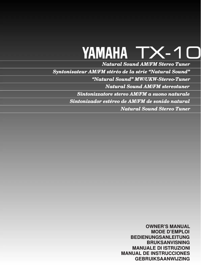 Page 1 de la notice Manuel utilisateur Yamaha TX-10