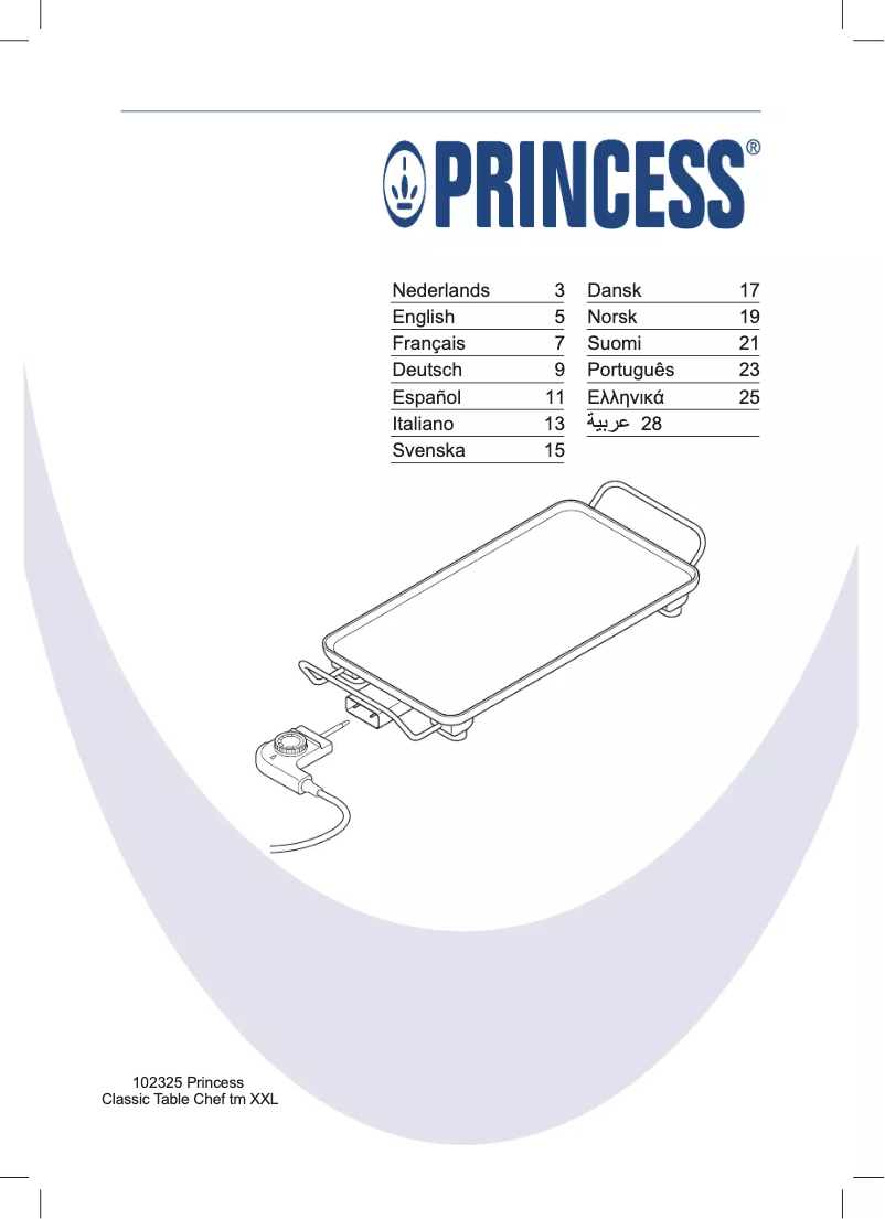 Página 1 del manual Manual de usuario Princess Table Chef Grill XXL 102325
