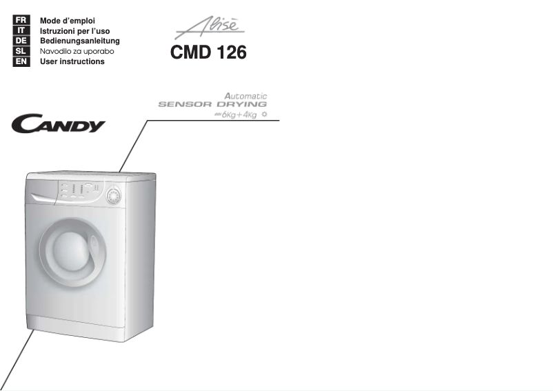 Page 1 de la notice Manuel utilisateur Candy ALISE' CMD 126-S