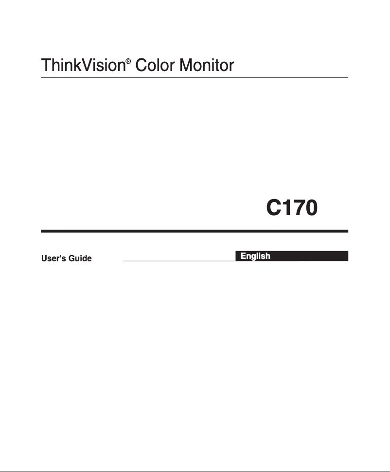Page n°1 - Manuel utilisateur Lenovo ThinkVision C170