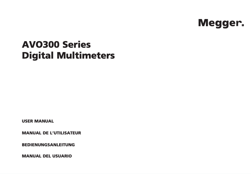Page 1 de la notice Manuel utilisateur Megger AVO300