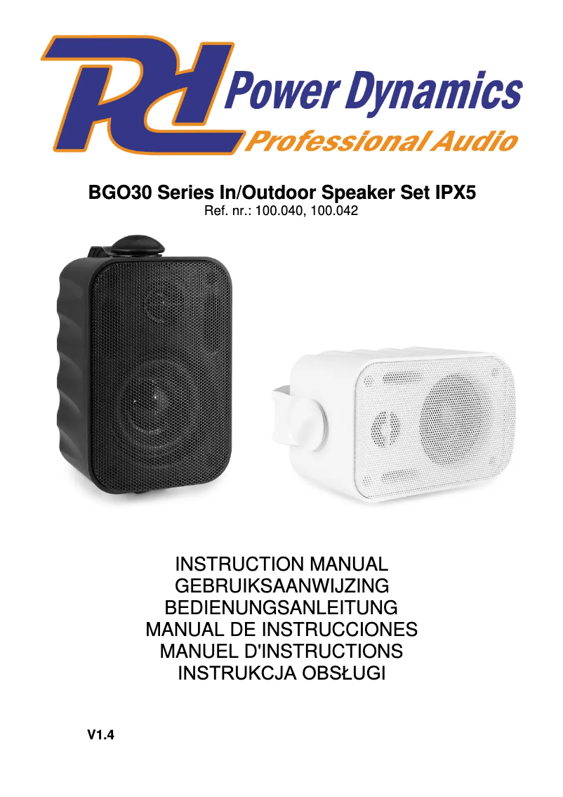 Page 1 de la notice Manuel utilisateur Power Dynamics BGO30