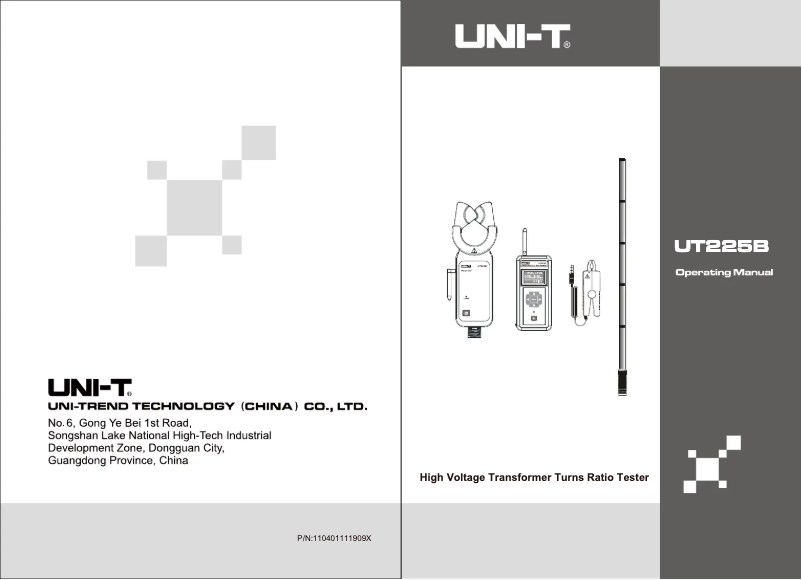 Page 1 de la notice Manuel utilisateur Uni-T UT225B