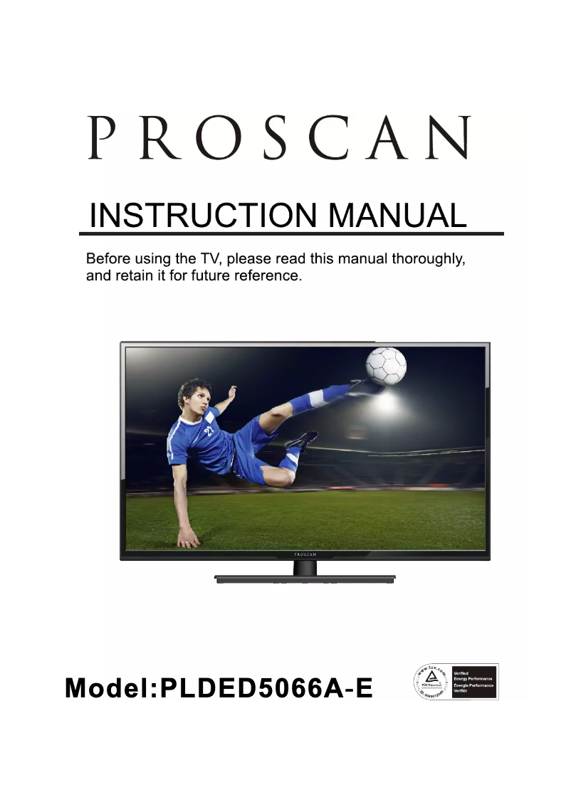Page n°1 - Manuel utilisateur Proscan PLDED5066A