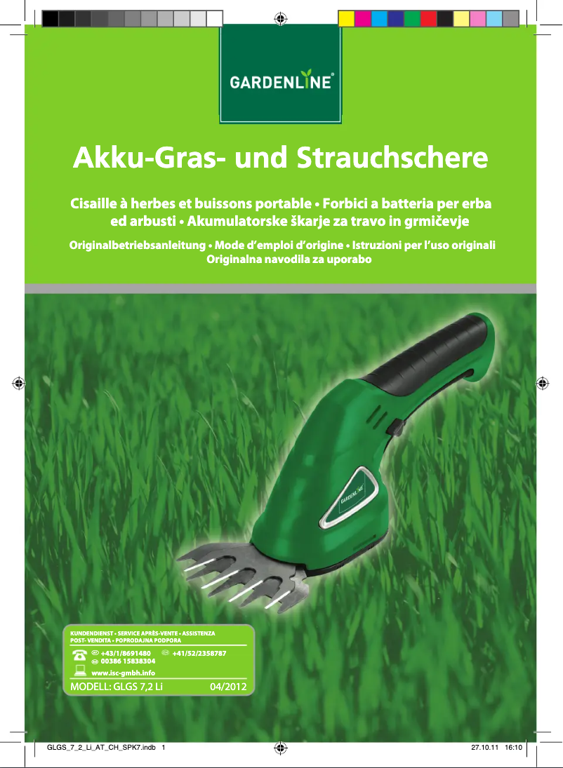 Página 1 del manual Manual de usuario Gardenline GLGS 72