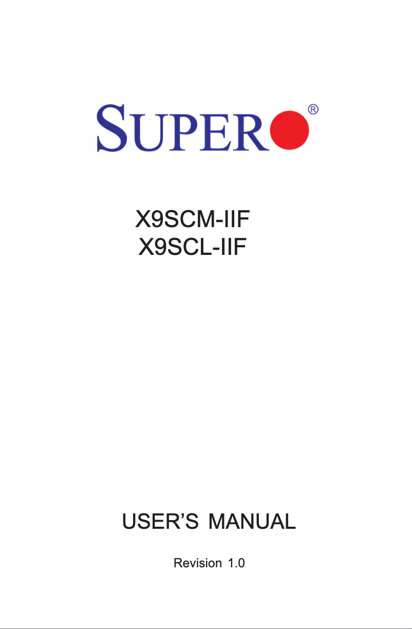 Page n°1 - Manuel utilisateur Supermicro X9SCM-iiF