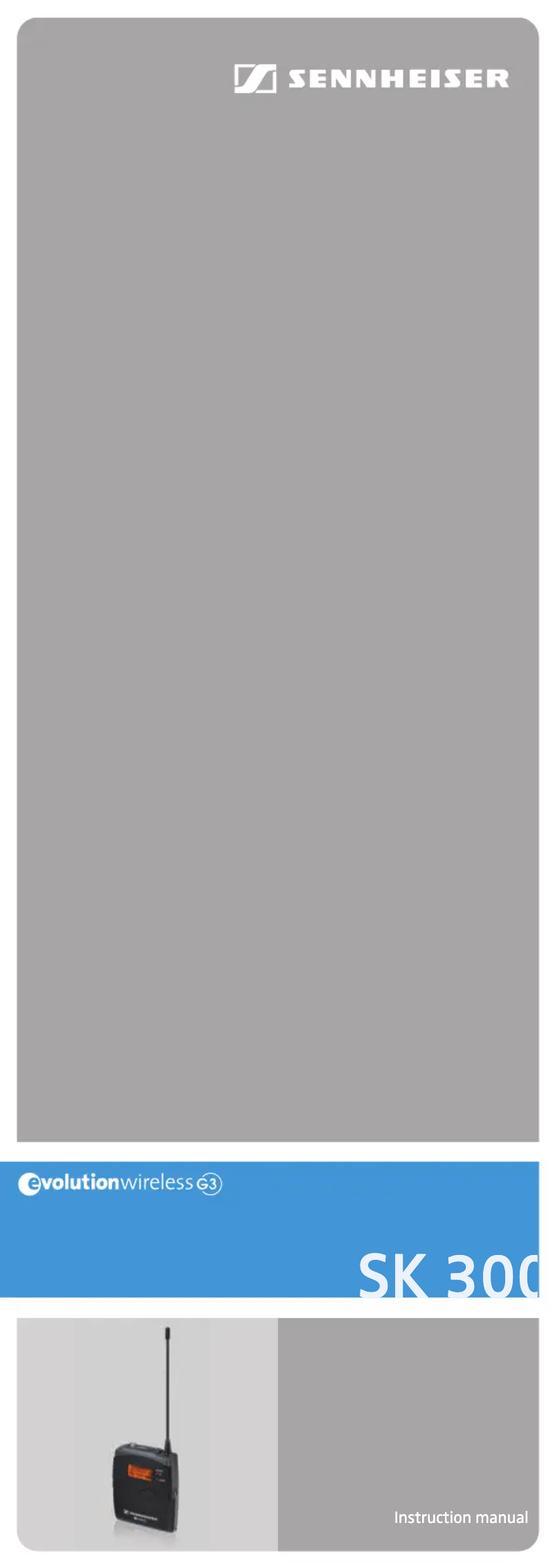 Page 1 de la notice Manuel utilisateur Sennheiser SK 300 G3-G