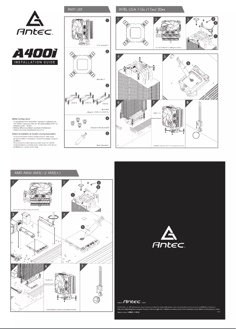 Page 1 de la notice Manuel utilisateur Antec A400i