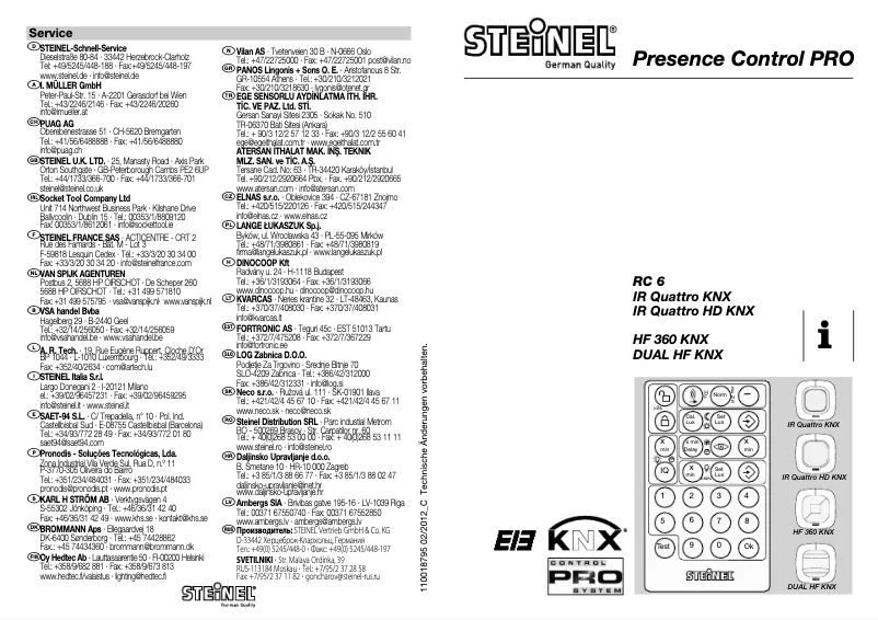 Page 1 de la notice Manuel utilisateur Steinel RC6 KNX