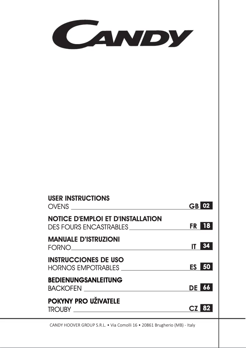 Image de la première page du manuel de l'appareil FCE828VX WIFI/E