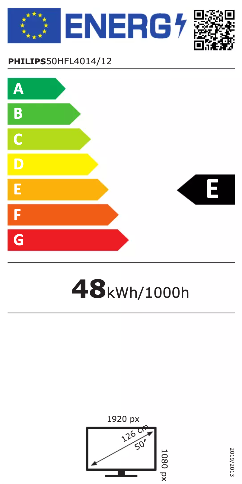 First page image of the manual for 50HFL4014