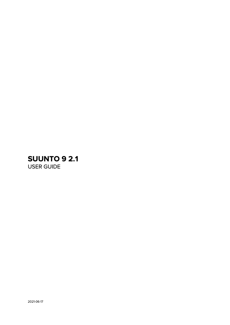Página 1 del manual Manual de usuario Suunto 9 2.1