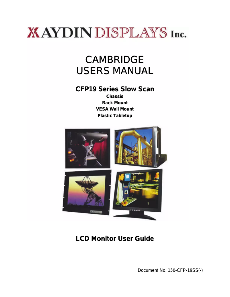 Página 1 del manual Manual de usuario Aydin CFP19W1-230-00A