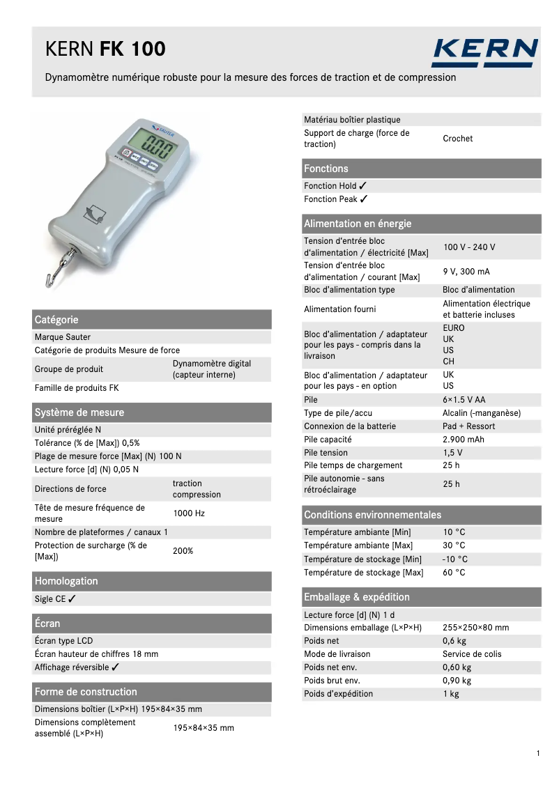 Image de la première page du manuel de l'appareil FK 100