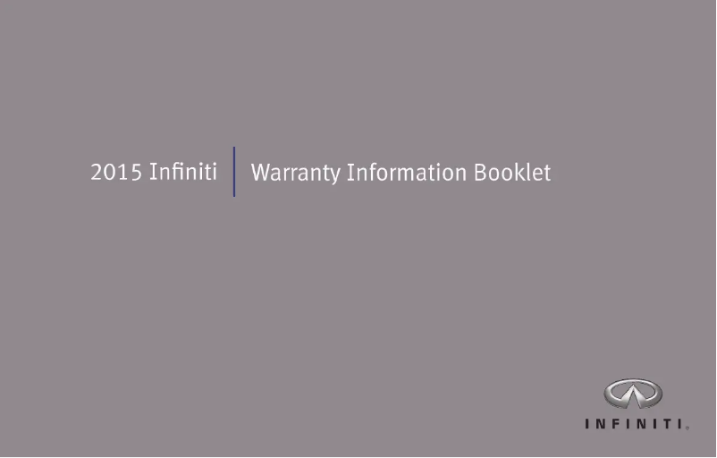 Página 1 del manual Información de garantía Infiniti QX60 (2015)
