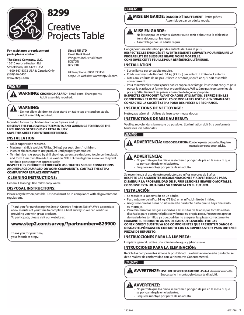 Página 1 del manual Manual de usuario Step2 829900