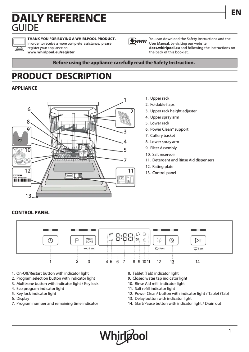 Imagen de la primera página del manual del dispositivo WFC 3C26 P IS