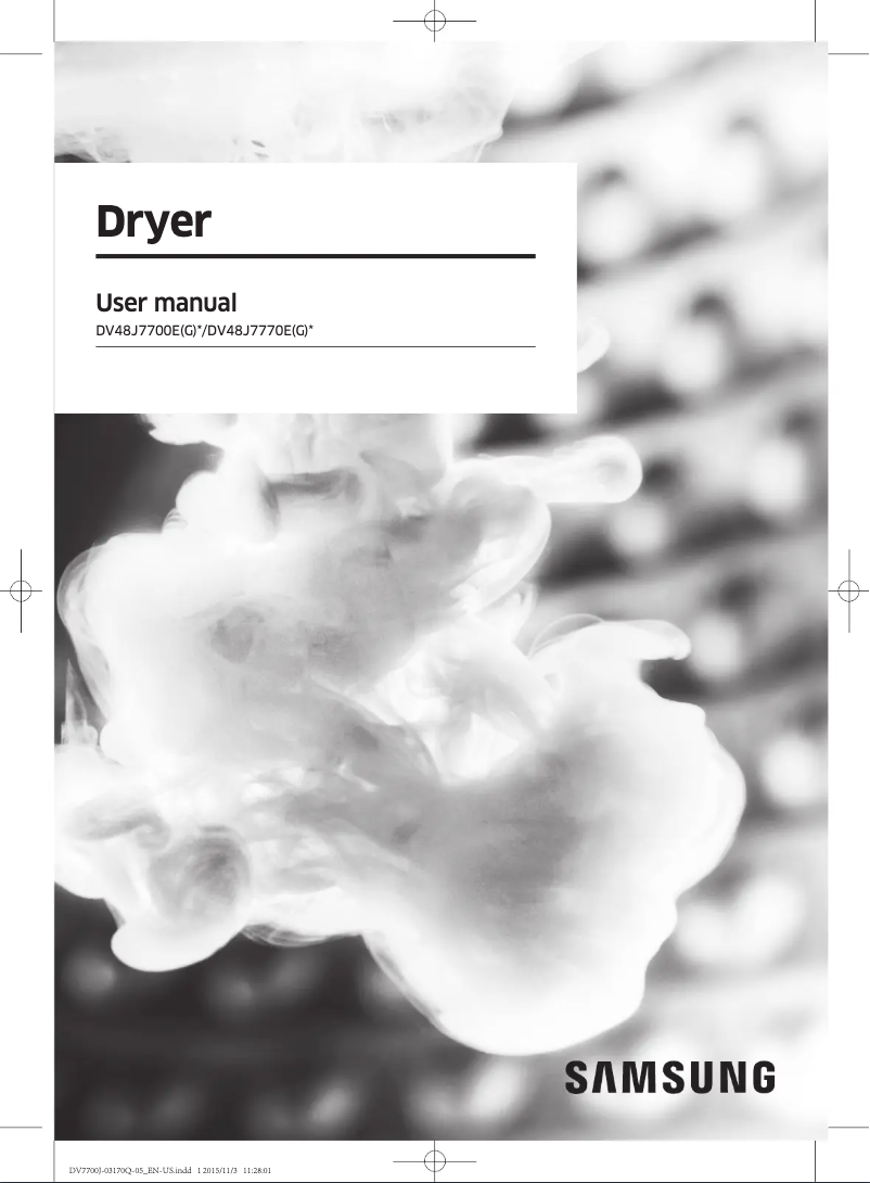 Image de la première page du manuel de l'appareil DV48J7770EW