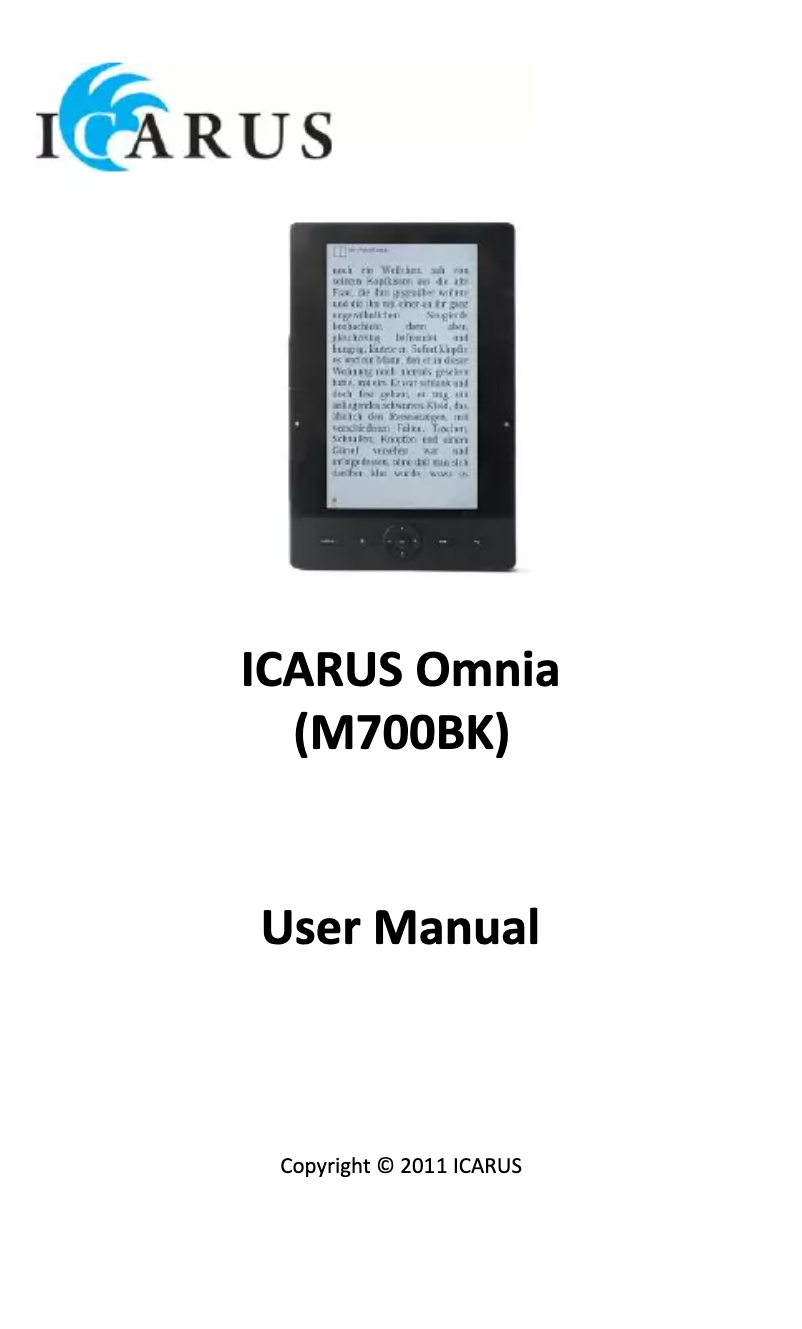 Imagen de la primera página del manual del dispositivo Omnia M700BK