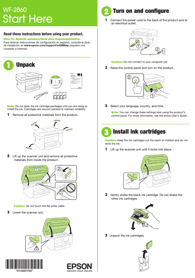 Page 1 de la notice Manuel utilisateur Epson WorkForce WF-2860