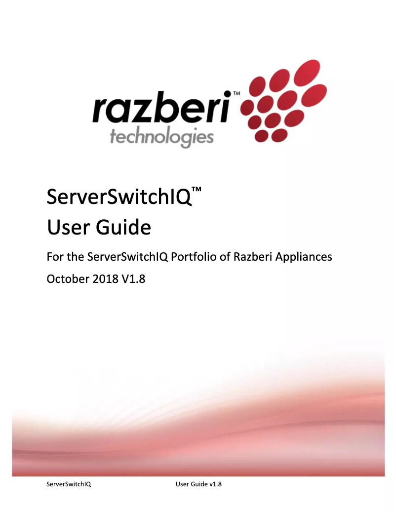 Page 1 de la notice Manuel utilisateur Razberi ServerSwitchIQ SSIQ24P-2-XE