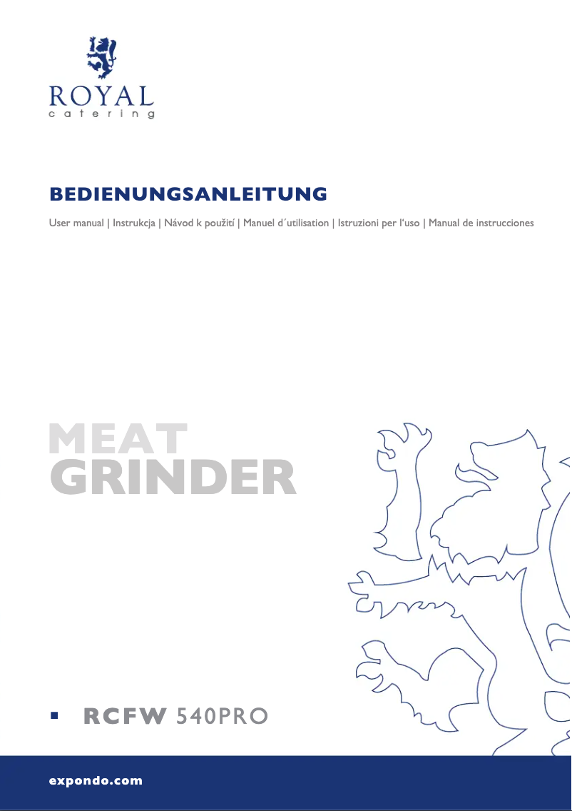 Page 1 de la notice Manuel utilisateur Royal Catering RCFW 540PRO