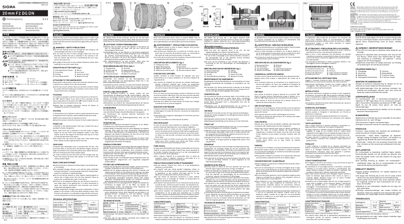 Image de la première page du manuel de l'appareil 20mm F2 DG DN