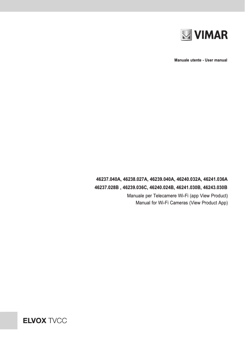 Page n°1 - Manuel utilisateur Vimar ELVOX 46240.032A