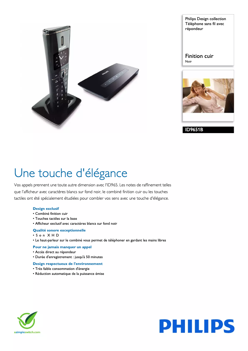 Imagen de la primera página del manual del dispositivo Design collection ID9651B