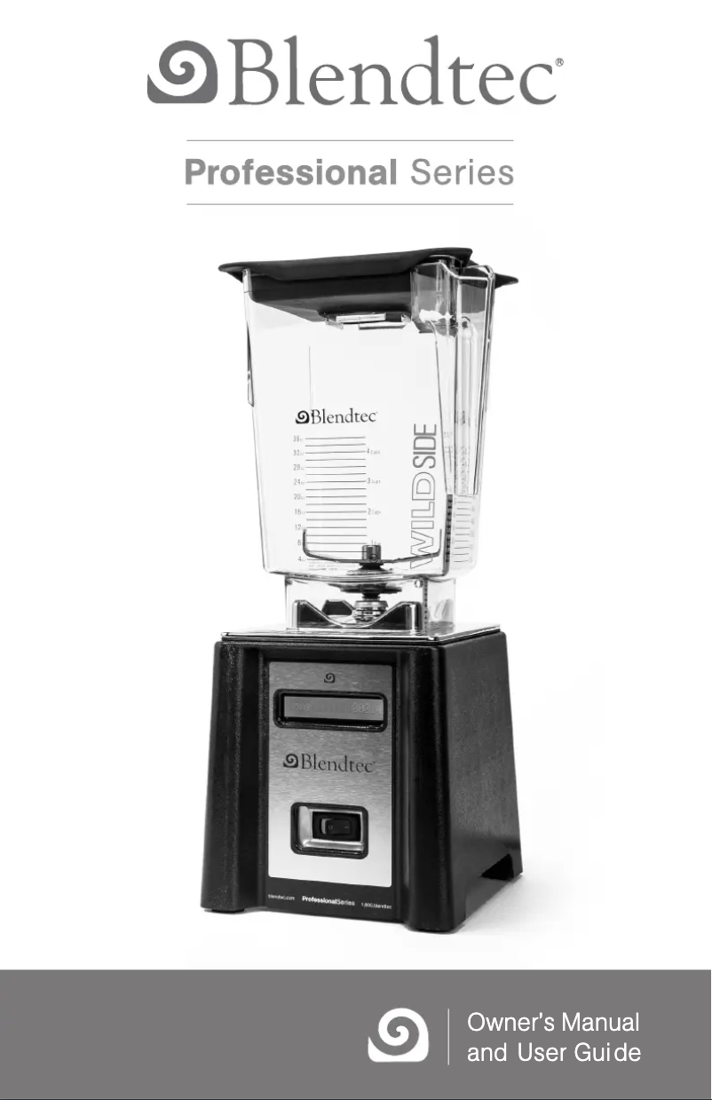 Page n°1 - Manuel utilisateur Blendtec Professional 800