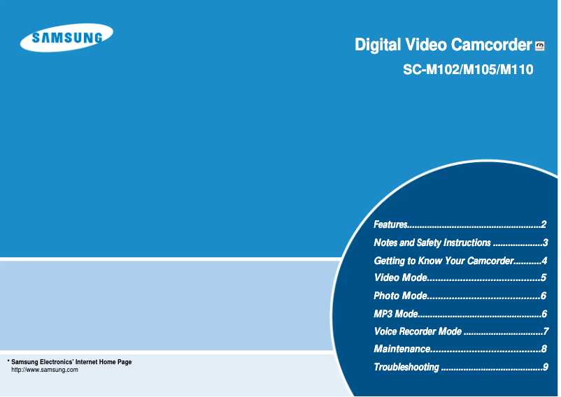 Image de la première page du manuel de l'appareil SC-M105