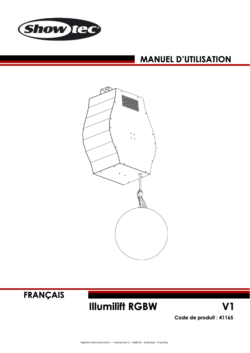 Page 1 de la notice Manuel utilisateur Showtec Illumilift RGBW