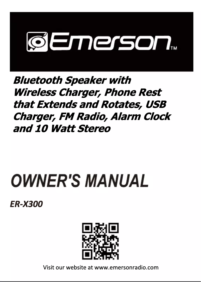 Page 1 de la notice Manuel utilisateur Emerson ER-X300