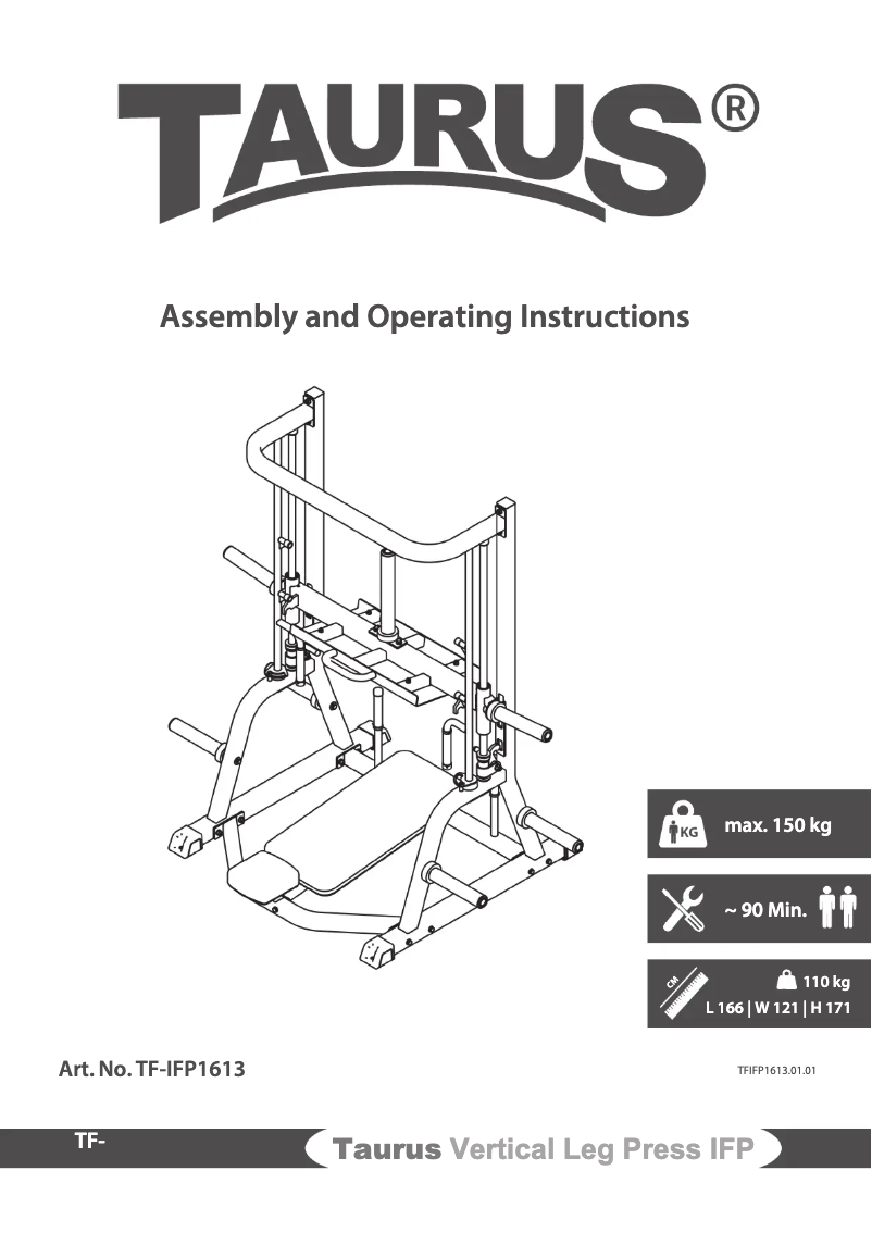 Image de la première page du manuel de l'appareil Vertical Leg Press IFP