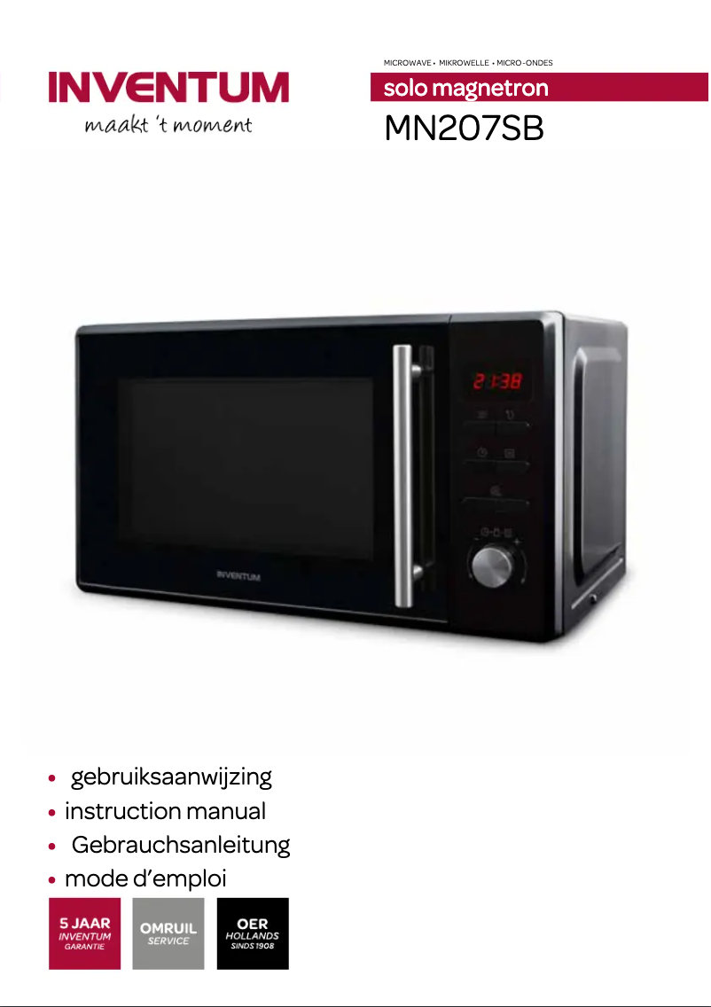 Page 1 de la notice Manuel utilisateur Inventum MN207SB