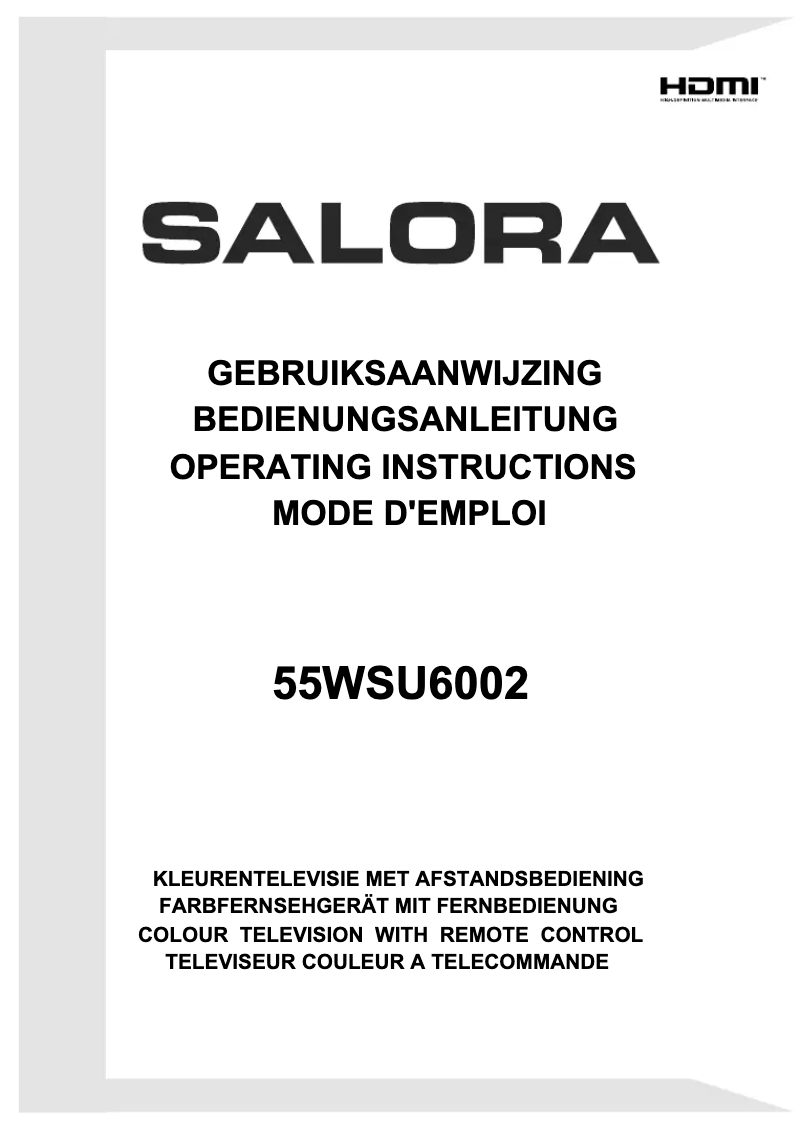 Page 1 de la notice Manuel utilisateur Salora 55WSU6002