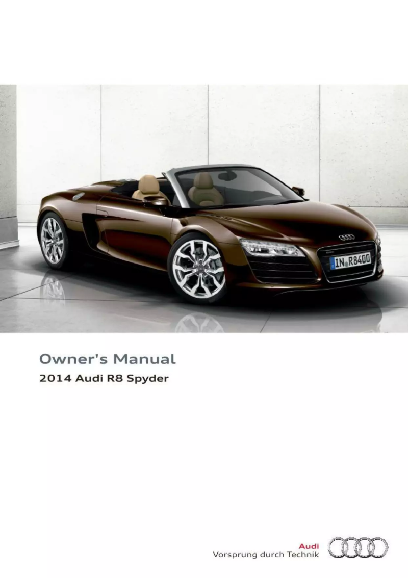 Page 1 de la notice Manuel utilisateur Audi R8 Spyder (2014)
