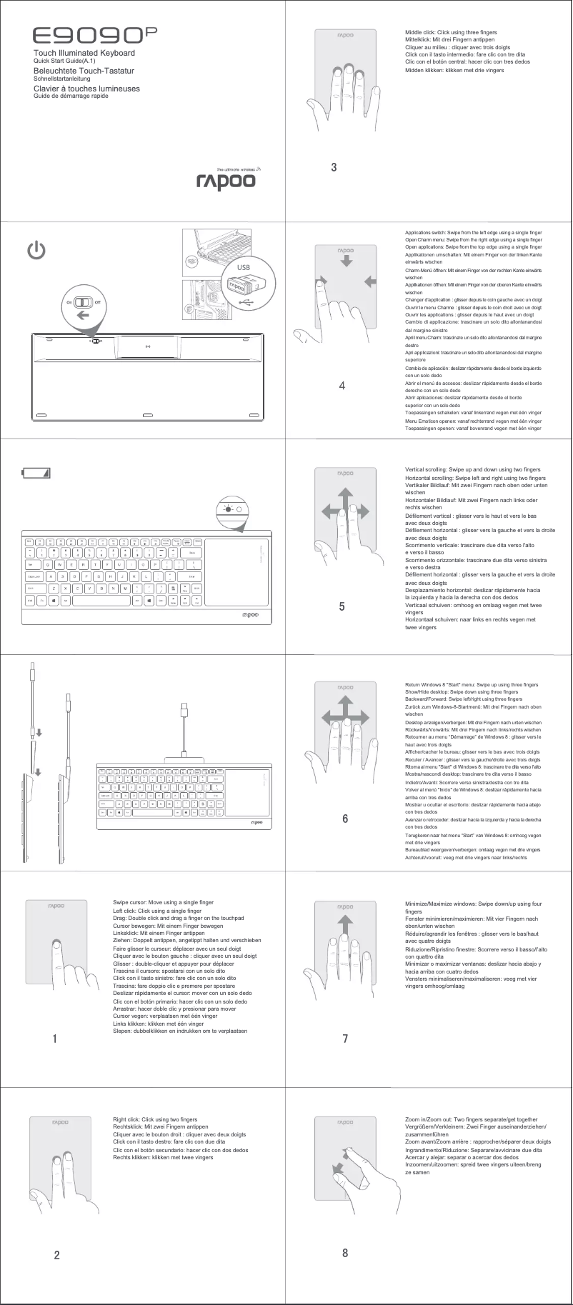 Page n°1 - Manuel utilisateur Rapoo E9090P