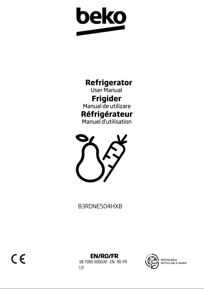 Page n°1 - Manuel utilisateur Beko B3RDNE504HXB