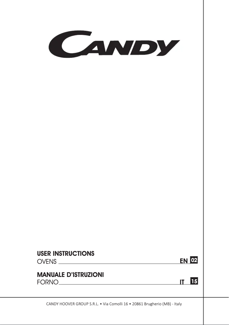 Page n°1 - Manuel utilisateur Candy FCP502W/E/1