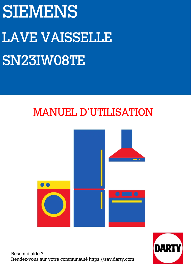 Page n°1 - Manuel utilisateur Siemens SN23IW08TE