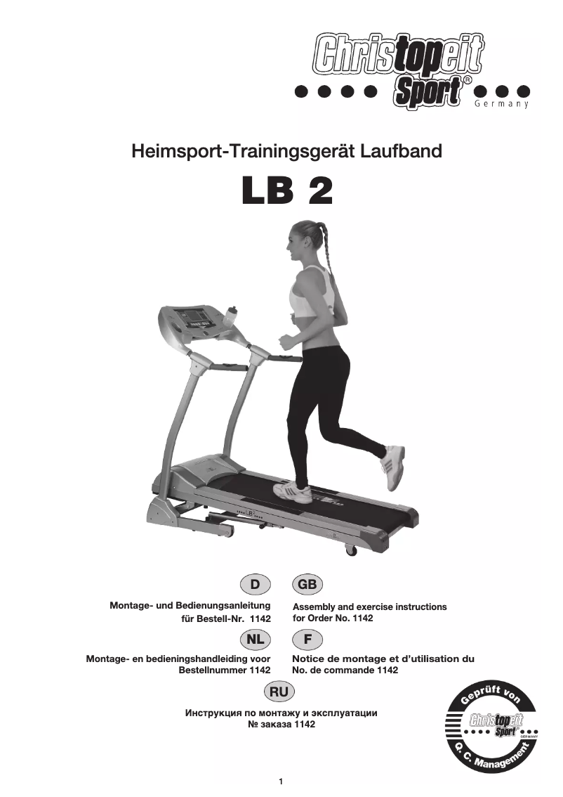 Page 1 de la notice Manuel utilisateur Christopeit LB 2