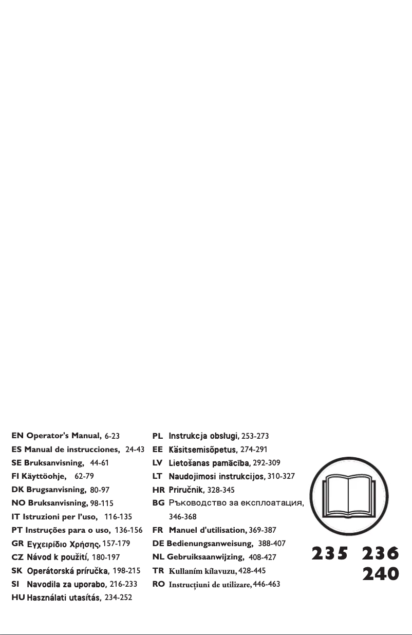 Page 1 de la notice Manuel utilisateur Husqvarna 235