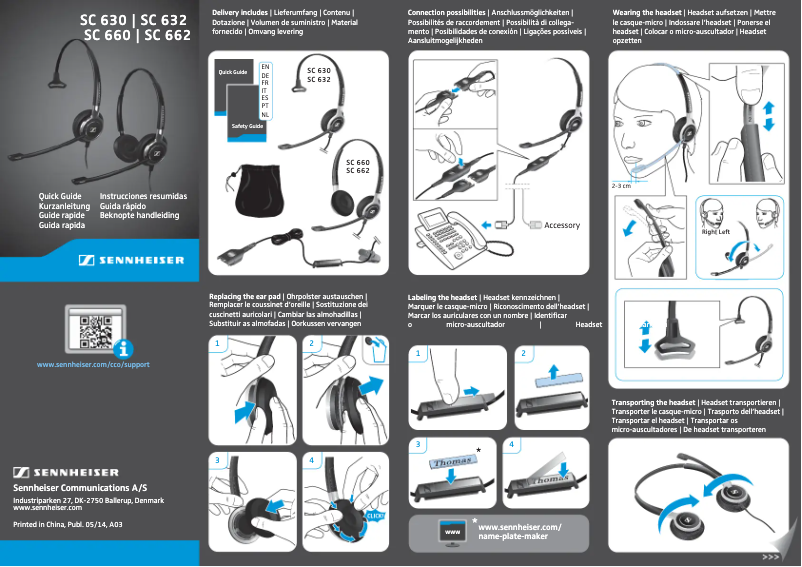 Page 1 de la notice Manuel utilisateur Sennheiser SC 660 TC