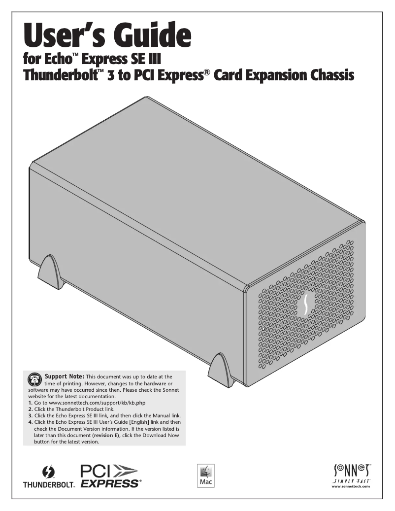 Image de la première page du manuel de l'appareil Echo Express SE III