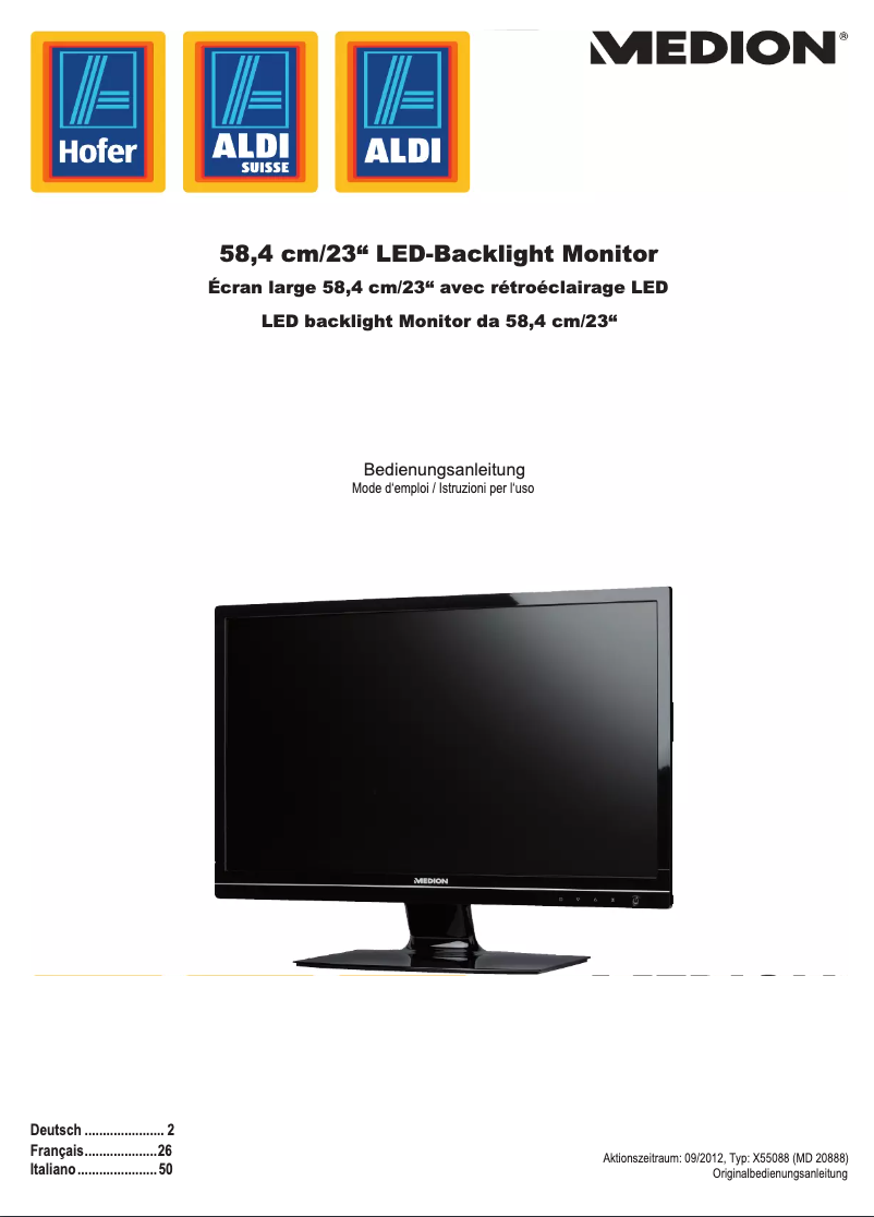 Page n°1 - Manuel utilisateur Medion Akoya X55088 (MD 20888)