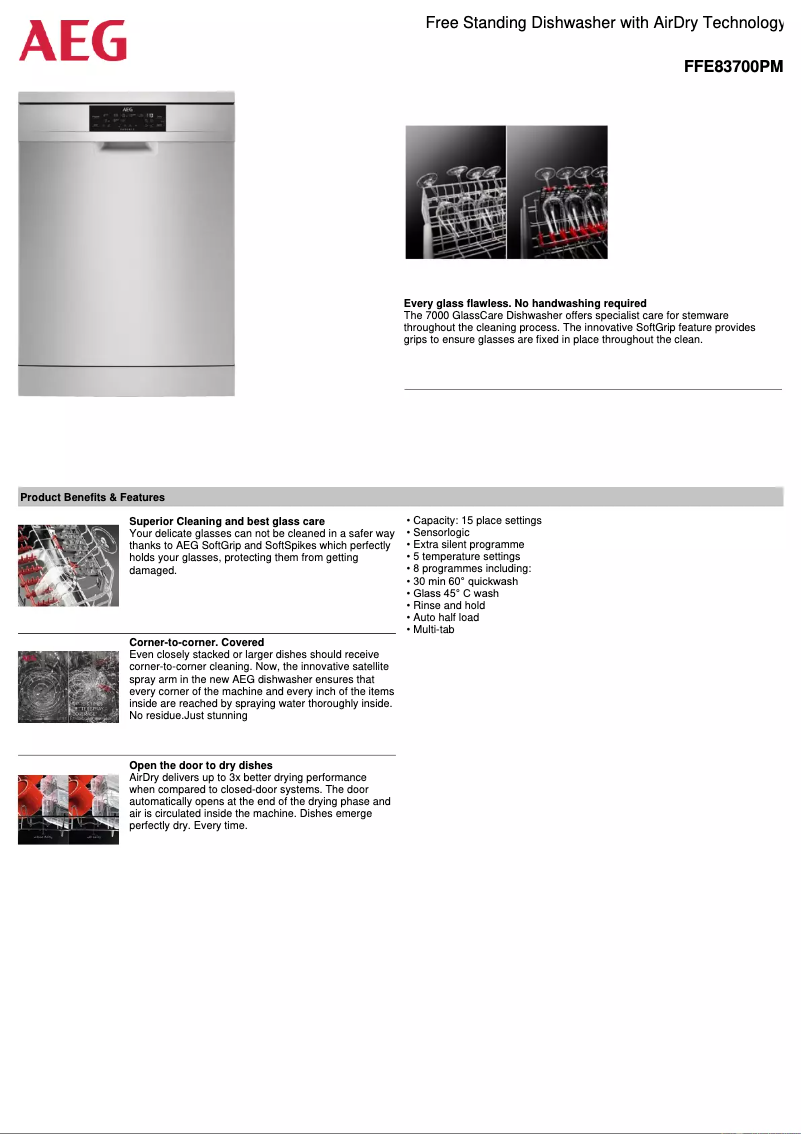 Imagen de la primera página del manual del dispositivo FFE83700PM