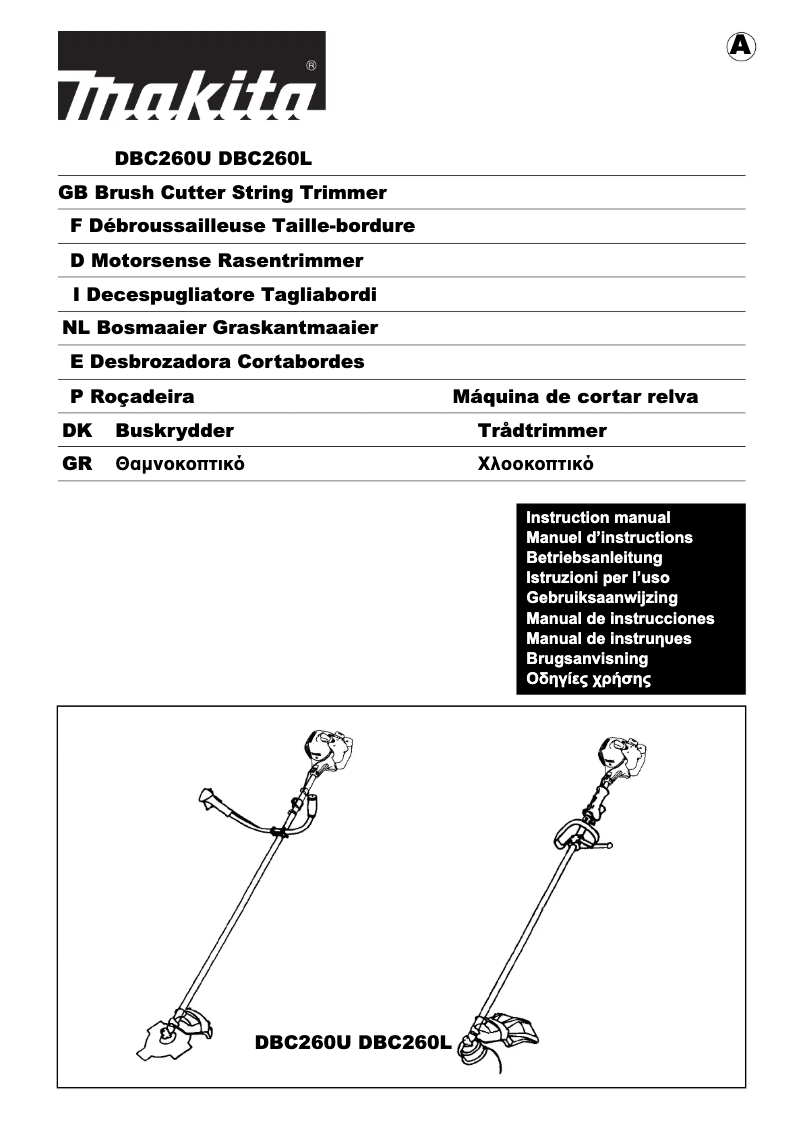 Page n°1 - Manuel utilisateur Makita DBC260L