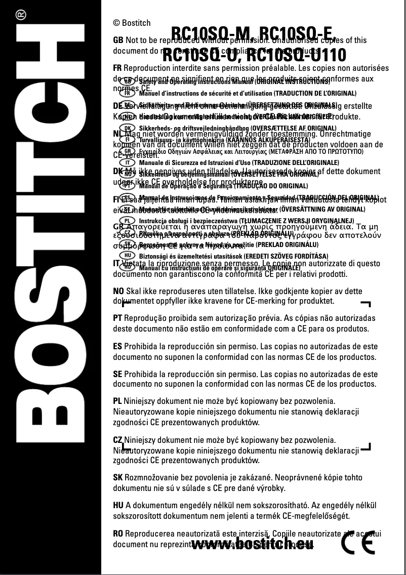 Página 1 del manual Manual de usuario Stanley Bostitch RC10SQ-E